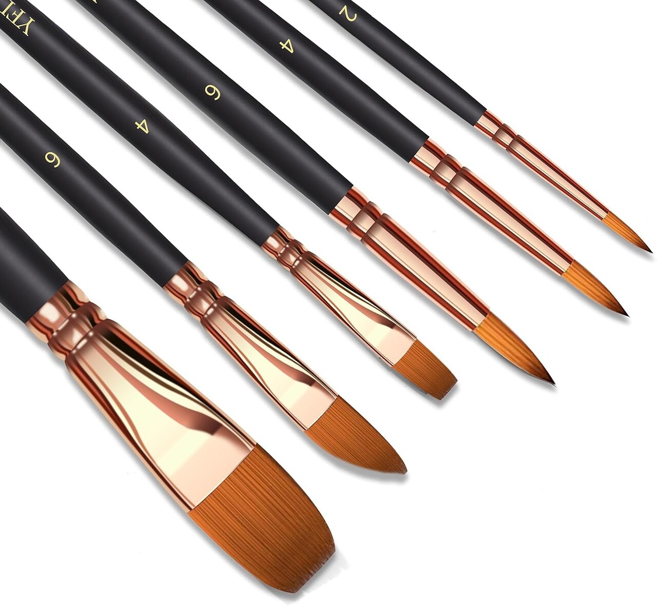 6 PCS Paint Brush Set – Mixed Shapes for Watercolor, Rock & Face Painting, Craft & Adult Art